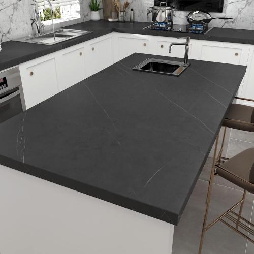 Decotalk 30x400 Black Marble Contact Paper, Countertop Contact Paper Black, Black Countertop Marble Contact Paper Peel and Stick, Black Marble Wallpaper Removable, Marble Contact Paper for Kitchen