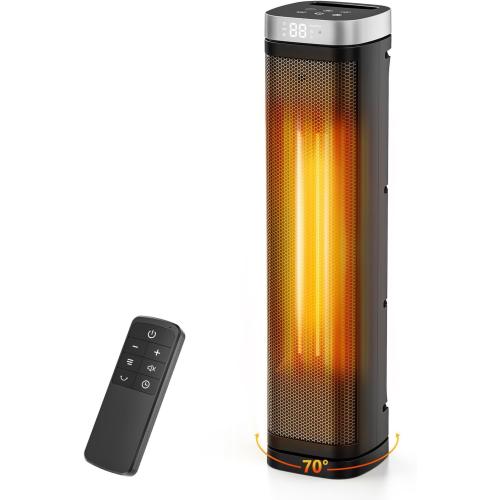 X-Large Space Heater for Indoor Use, Electric Ceramic Space Heater, Portable Heaters Fan for Office and Bedroom with Remote and Thermostat, 3 Modes, Overheating & Tip-Over Protection, ETL Listed,1500W
