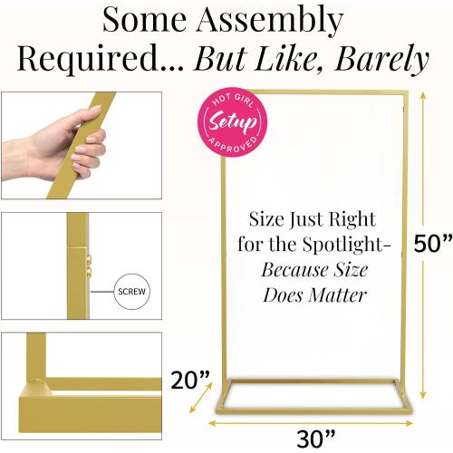 Gold Wedding Welcome Sign Stand with Holder - Elegant Metal Easel Display for Seating Chart, Reception Signs, Welcome Board - 30  Customizable designs for Baby, Bridal Shower - Versatile Party Sign Holder