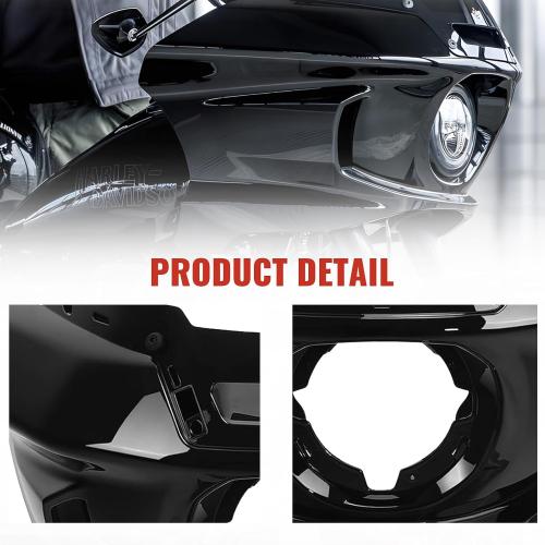 Headlight Fairing   Smoked 7 Windshield for Low Rider, Upper Outer Fairing w/Bracket Support Mount Kit For Harley Low Rider ST FXLRST 2022-2025, Low Rider El Diablo FXRST 2022 (Black)
