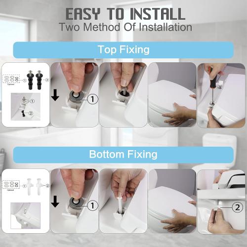 SS114 Toilet Seat Replacement Compatible with TOTO, Elongated Soft Close | Toilet Seat for SS154/SS204/SS214/SS224, Transitional Heavy Duty Oval Toilet Seats, 2-Pack Toilet Bolts and Nuts, White