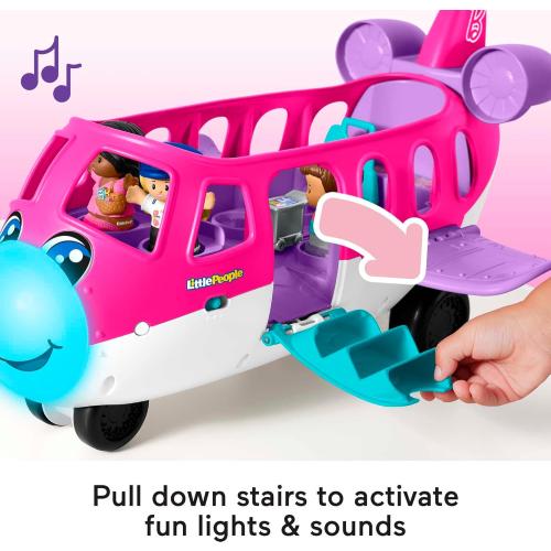 Fisher-Price Little People Barbie Toddler Toy Little Dream Plane with Lights Music