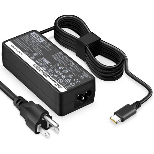 Black Charger Compatible with Lenovo Laptop Computer 65W 45W USB C Fast Power Adapter