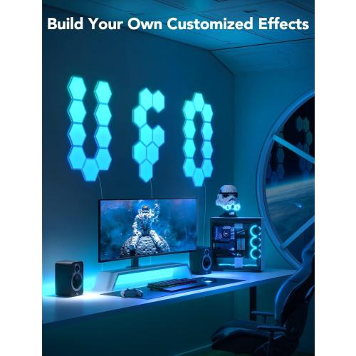 Govee Glide Hexa Light Panels, RGBIC Hexagon LED Wall Lights, Wi-Fi Smart Home Creative Wall Lights with Music Sync, Works with Alexa Google Assistant for Indoor Gaming Decor, 10 Pack