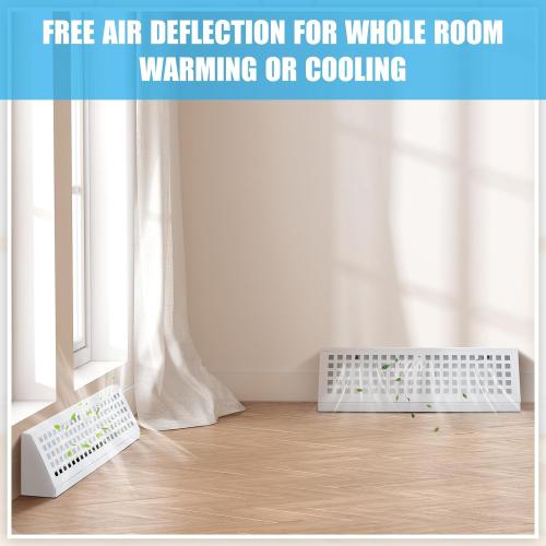 1 Pack 15 Inch Baseboard Register Vent Duct Opening Size, Vent Covers with Air Adjust Lever Including Screws, Baseboard Air Covers for Home Floor Diffuser Wall Corner, Easy Install (White)