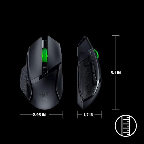 Razer Basilisk V3 X HyperSpeed Customizable Wireless Gaming Mouse: Mechanical Switches Gen-2-5G Advanced 18K Optical Sensor - Chroma RGB - 9 Programmable Controls - 285 Hr Battery - Classic Black