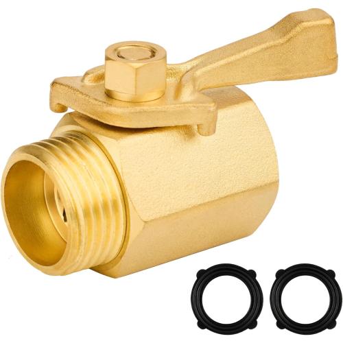 Twinkle Star 3/4 Brass Shut Off Valve Garden Hose,Heavy-Duty Brass Garden Hose Connector Shut Off Valve with bigger flow, Type A
