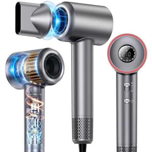 Hair Dryer, 160000 RPM High Speed 200 Million Ionic Blow Dryer, Professional Hair Blow Dryer with Diffuser and Nozzle for Home, Travel & Salon Use, 120V