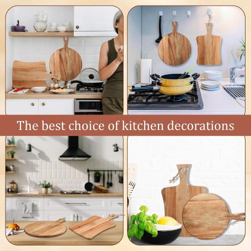 Hsei 2 Pcs Wood Cutting Boards with Handle Charcuterie Boards, Practical