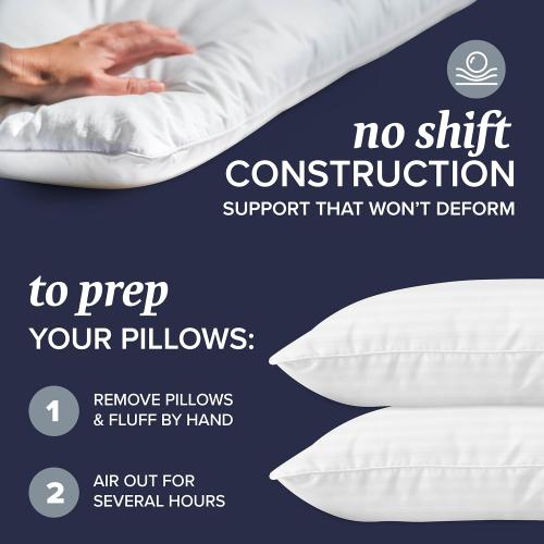 Beckham Hotel Collection Bed Pillows standard Size Set of 2 - Down Alternative Bedding Gel Cooling Big Pillow for Back, Stomach or Side Sleepers