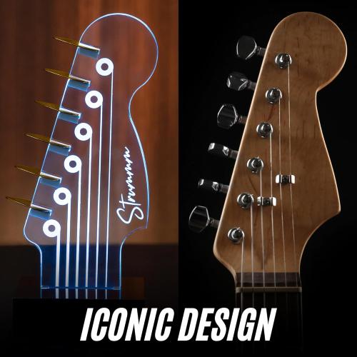 Light Up Guitar Pick Holder – 7-Color Changing LED Pick Storage Display & Night Light – USB Powered Novelty Room Decor, Holds 6 Picks – Cool Guitar Gift for Men, Musicians & Guitarists