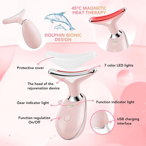 Red-Light-Therapy-for-Face, Facial Massager Wand Tool  (Pink)