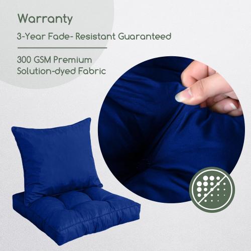 Color Navy Blue HIGOGOGO 22 x 22 Outdoor Cushions for Patio Furniture, Outdoor Seat Cushions with Resistant Waterproof Cover for Yard Garden, Navy