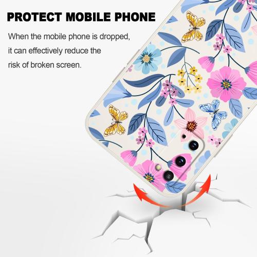 LEECG for Samsung Galaxy S20 Case Creative Flower Pattern Design Dropproof Slim Protective for Galaxy S20 Phone Cover 6.2 inch-Flower White