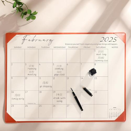 Gannyfer Desk Calendar 2025-2026 with Desktop Mat, Simplified Large 22 x 17 Desktop Pad Calendar, 18-Month Table Calendar from Jan 2025 to Jun 2026, Office Supplies Perfect for Home School and Office - Orange