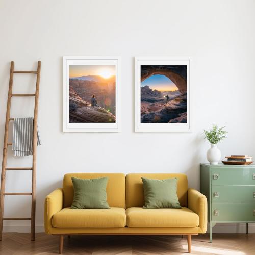 Picrit 18x24 Poster Frame Set of 12, Display 16 x 20 with Mat or 18 x 24 without Mat, Photo Frames for Wall Mounting Display, White.