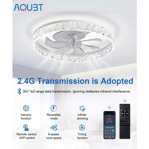 Ceiling Fans with Lights and Remote, 19.7 Low Profile Ceiling Fan with Light, 3000-6500K Dimmable，Stepless Color Temperature Change and 6 Speeds for Bedroom, Kids Room and Living Room (White)