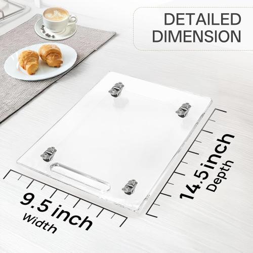 Sliding Tray for Coffee Maker: Acrylic Appliance Slider with Rubber Wheels - Coffee Machine Mat Pot Rolling Tray for Kitchen Countertop - 9.5x14.5 Clear