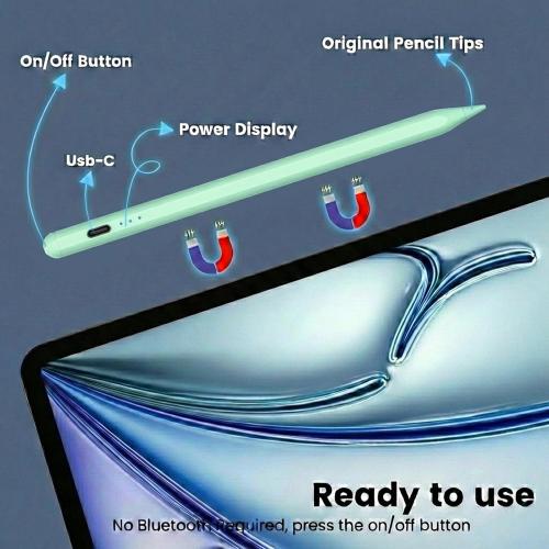 JDB A16 Stylus Pen for iPad, 3X Fast Charge,Tilt Sensitivity & Palm Rejection Active Pencil Compatible with 2018-2025 Apple iPad Pro 11/12.9 /M4, iPad Air 3/4/5/M2/M3,iPad mini 5/6