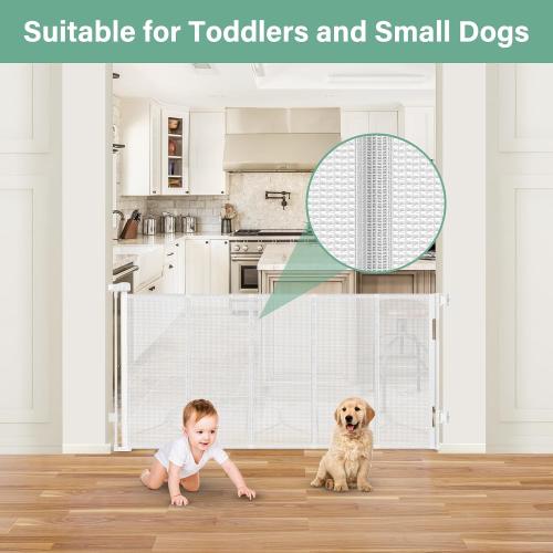 Size 55 Color White Reinforced 26 Inch Tall Retractable Baby Gates to Step Over 55 Wide Small Outdoor Retractable Child Gates for Doorways Short Retractable Dog Gates for Baby Indoor Retractable Stairs Gate for Kids