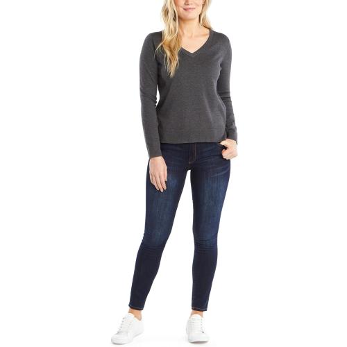 Nautica Women's Effortless J-Class Long Sleeve 100% Cotton V-Neck Sweater size. S