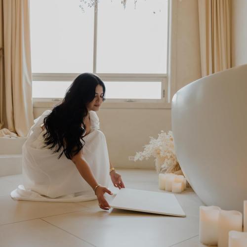 Stone Bath Mat for Bathroom – Quick Drying, Non-Slip Shower Mat – Super Absorbent Bath Stone Mat – Water Absorbing Bathmat, 23” x 15”, Swiss Coffee