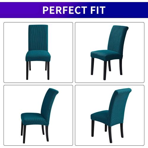 Stretch Chair Covers for Dining Room Set of 6, Removable Washable Dining Room Chair Covers, Dining Chair Slipcovers Seat Protector, Great Home Decor and Banquet Upholstery (Teal, 6 Pack)
