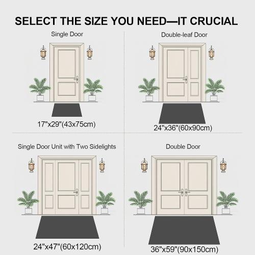 Ultra Thin Indoor Door Mat 24x36, Washable Door Mat Indoor Entrance, Non Slip Rubber Backing Doormat Low-Profile Inside Entryway Mat, Unique Herringbone Design Entry Mat, Khaki (FOLD)