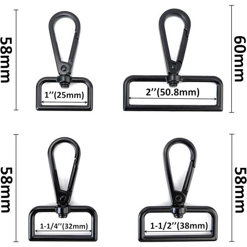 10 Pcs D Ring Swivel Lobster Claw Clasps Push Gate Snap Hooks Trigger Clips for Purse Keychain Strap Making