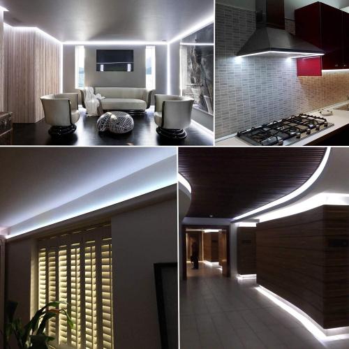 SURNIE Rope Lights Outdoor Waterproof Daylight White: LED 50FT Cuttable Outside Bright 110V Lighting Connectable Flexible Plug Cool Clear Tube, Indoor Deck Patio Xmas Camping Decor, Not Flat Strip