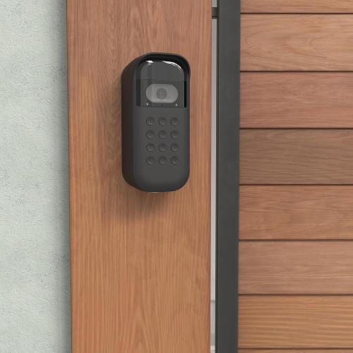 Silicone Cover for MyQ Smart Garage Video Keypad, Right-Tilt Cover Only for Outer Left Wall 20° Installation (Black)