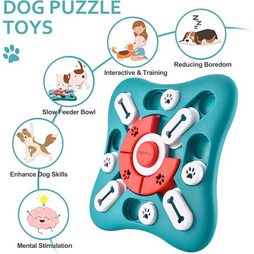 PETSTA Dog Puzzle Toys, Treat Dispensing Dog Enrichment Toys for IQ Training and Brain Stimulation, Interactive Mentally Stimulating Toys as Gifts for Puppies, Cats, Dogs