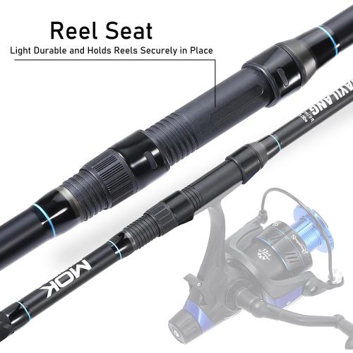 Sougayilang Spinning Fishing Rod, 3-Piece, Carbon Catfish Rod with EVA Comfortable Handle for Catfish and Carp Fishing, Medium/Heavy Power, 9'0/10'0/11'0 (11'0)