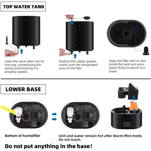 6L Humidifiers for Bedroom Large Room Home,Cool and Warm Humidifier for Baby and Plants Hot Mist Top Fill Desk Humidifiers Oil Diffuser,Quiet,Adjustable Mist,360°Nozzle-Black(2026 Upgraded)
