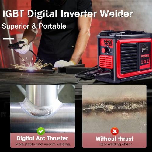 ‼️may have missing pieces or even scratches or stains ‼️HGNVGZ 250A Stick Welder 110V, Portable IGBT Arc Welder for Home DIY | IGBT Inverter, Hot Start Arc Force Anti-Stick, 1/16-1/8in Rods, Lightweight 3.7lbs, for Garage & Farm