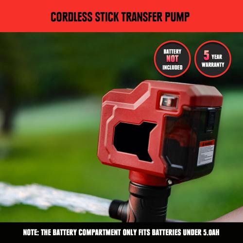 Cordless Stick Water Transfer Pump Compatible with 18V Battery(Tool Only), 720GPH Brushless Stick Utility Pump for Pool Garden Pond