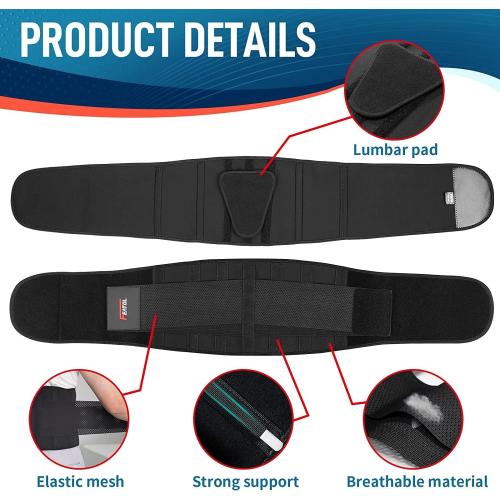 FEATOL Back Brace Support Belt-Lumbar Support Back Brace for Back Pain, Sciatica, Scoliosis, Herniated Disc Adjustable Support Straps-Lower Back Brace with Removable Lumbar Pad for Men & Women
