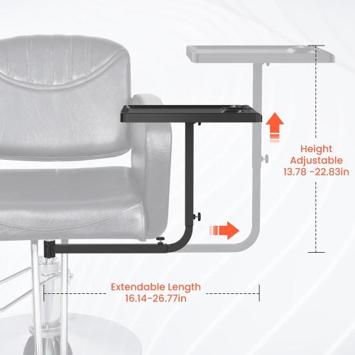 TASALON Salon Metal Tray Attached to Chair 360 Degree Rotation Barber Chair Tray for Dental, Cart with 2 Magnetic Bowls,Fully Adjustable Hairstylist for Barber Tattoo Tools