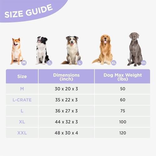 Size XL - WHITE - Lesure Outdoor Waterproof Dog Bed for Extra Large Dogs, Orthopedic Egg Crate Foam Pet Bed with Oxford Fabric Surface and Removable and Durable Cover, Machine Washable, 44''x32'',