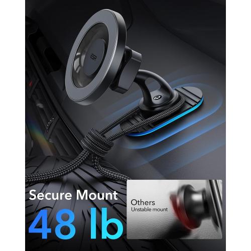 ESR for MagSafe Car Mount, Magnetic Phone Holder for Car Air Vent, Car Phone Holder Mount for iPhone 17e/17/16/16e/15/14/13/12/Samsung, All Smartphones(2 Metal Rings Included),Charging Not Supported