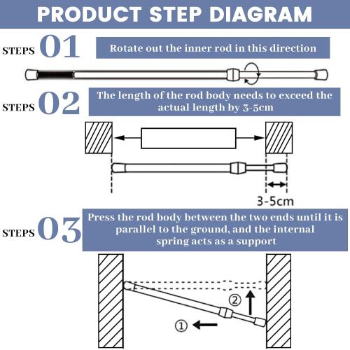 White set of 4 Fabbay Window Security Bar Adjustable Sliding Glass Door Lock Security Stick for Door with Rubber Tips, 23.62-39.37 Inch in Length(White, 4 Pieces)
