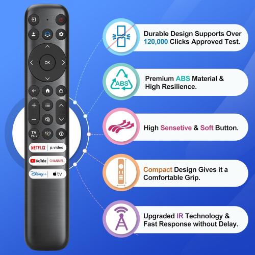 Replacement Only for TCL Google TV Remote Control,RC813 Compatible with TCL QM8/QM7/S5/S4/S3/Q7/Q6/Q5 4K UHD HDR LED QLED QD-Mini LED Full-HD Smart TVs
