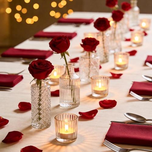 UPBUD Clear Glass Bud Vases Set of 12, Small Vases for Flowers