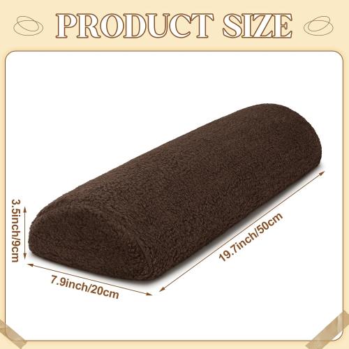 Sintuff Recliner Leg Rest Cushion Sofa Footrest Pillow with Cover Half Moon Bolster Pillow Under Knee Pillow for Sleeping On Back Alleviating Pain, 19.7 x 8 x 3.5 Inch (Coffee)