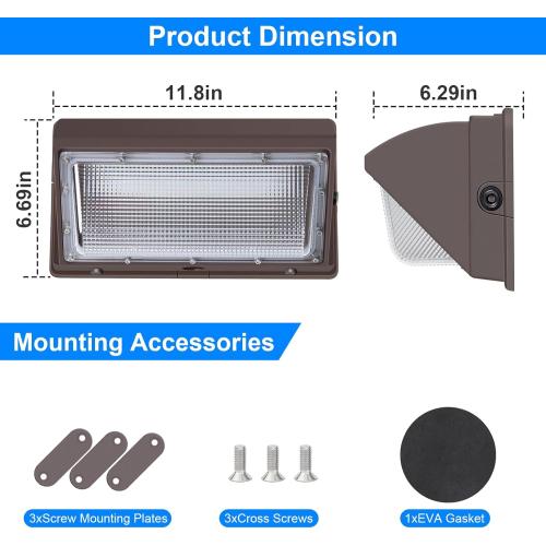 120W LED Wall Pack Lights Dusk to Dawn with Photocell, 15000 LM 5000K Super Bright Outdoor Wall Packs, Commercial IP65 Waterproof Outside Security Lighting (4 Pack)