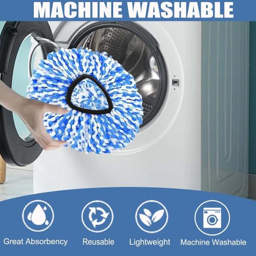 3-Pack Spin Mop Replacement Head for O-Ceda RinseClean Spin Mop Refill 2-Tank System Microfiber Deep Cleaning Machine Washable and Easy-to-Replace