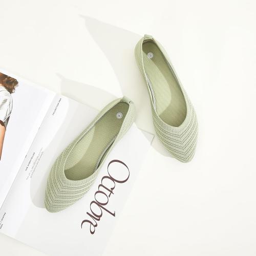 Iarus Women's Size 11 Green Flat Shoes Comfortable Ballet Flat Fashion Dress Shoes Pointed Toe Mesh Knit Portable Lazy Casul Shoes Office Commuting