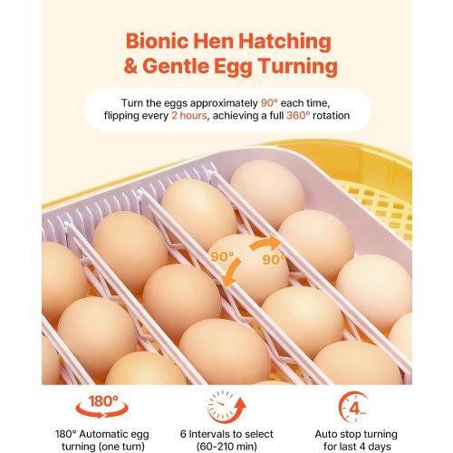 VEVOR 24 Egg Incubator, Automatic Egg Turner with LED Candler, Temperature & Humidity Control, 360° View Clear Window, Auto Water Refill, Poultry Eggs Incubators for Hatching Chicks Ducks Goose Quail