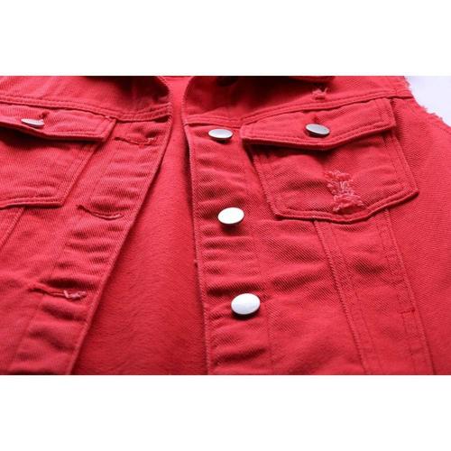 Size 3XL Current Women's Buttoned Washed Denim Jacket Sleeveless Crop Vest 6 Color