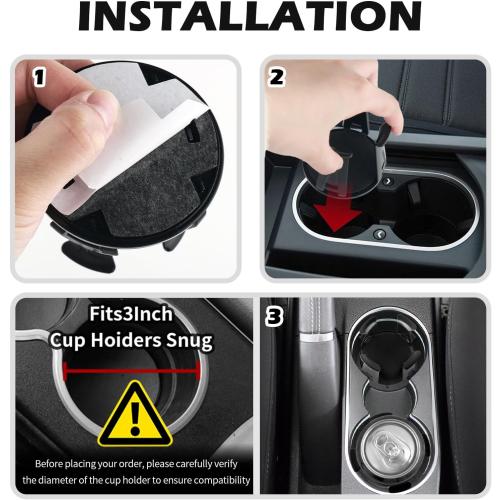 2PCS Car Cup Holder Insert,2026 Upgraded Cupholder Insert for Car with Adaptive Clamping Arm,Essential Self-Adhesive Automotive Cups Holders for Fixing Water Cups and Drinks
